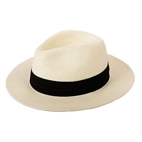 Classic Lady Retro Wide Brim Floppy Panama Hat Outdoor Sun Hat