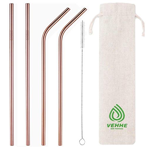 RTIC Stainless Steel Straws, 4 Pack, 10 Long Metal Drinking Straws with  Cleaning Brush, Compatible with RTIC 20 oz & 30 oz Tumblers