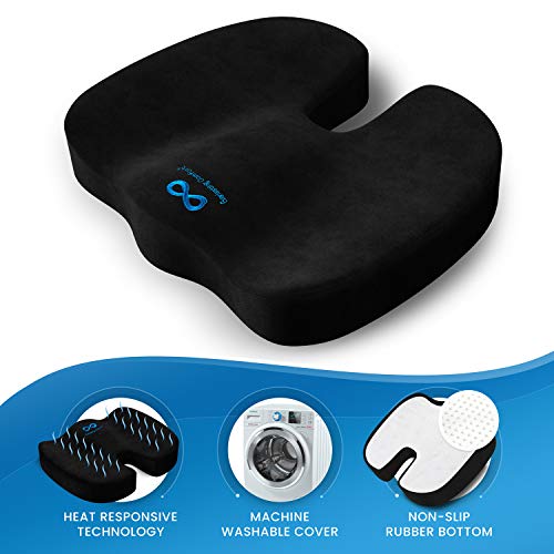 Everlasting Comfort Seat Cushion for Office Chair - Tailbone Pain Relief  Cushion - Coccyx Cushion - Sciatica Pillow for Sitting