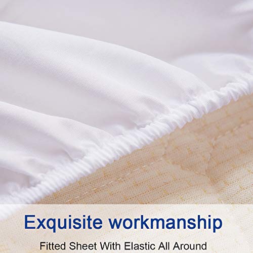 4-Piece White Queen Silky Soft Sheets Pocket Elastic All Around Fitted