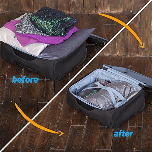 Roll Up Vacuum Bag Space-saving Compression Bags Travel Space Saver Bags  Reusable Packing Sack No Pump or Vacuum Needed
