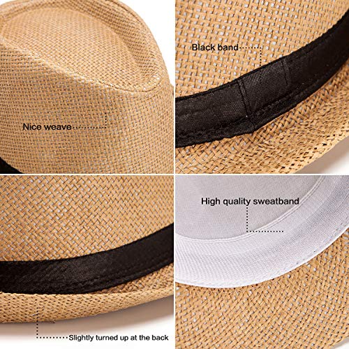 Packable Panama Hats Men Wide Brim, Lmell Breathable Summer Hand Weave  Strawsun Hats Gift