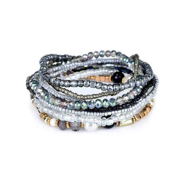 Multilayer Bohemian Bracelet Stackable Bead Bracelets Women Crystal Strand Bangle Charm Jewelry